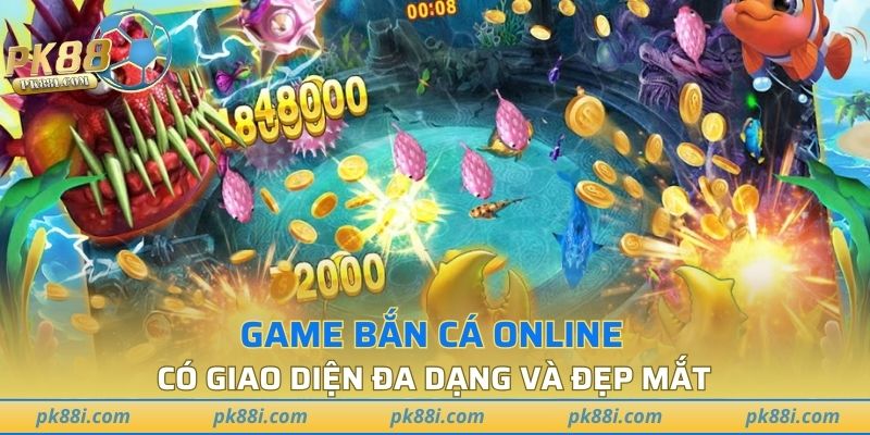 Game bắn cá online có giao diện đa dạng và đẹp mắt
