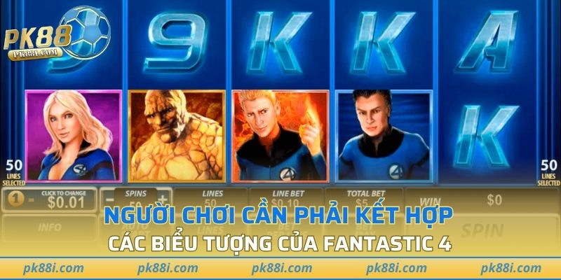 Người chơi cần phải kết hợp các biểu tượng của Fantastic 4