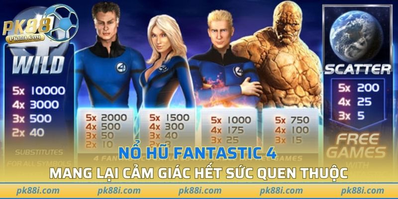 Nổ hũ Fantastic 4 mang lại cảm giác hết sức quen thuộc